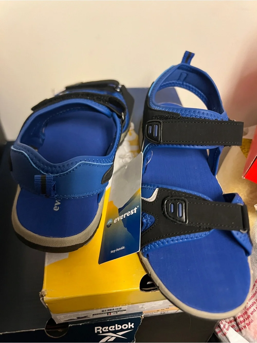 Size 4 Boys Blue Adjustable Sandals